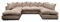 Bliss Furniture's Jumbo Cord U-Shaped Cord Sofa - Large Modular Sofa with Memory Foam Seating & Removable Cushion Covers - Seats 6-7 People - Ideal U-Shape for Living Room (Beige, Scatter Back)