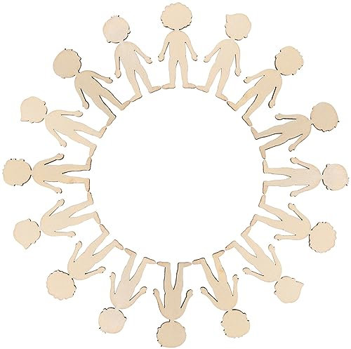 KAILIKETIY 50stücke Holzausschnitte Unfertige Holzfiguren Für Diy Handwerk Mit Holzscheiben Figurenausschnitte Verzierungen Für Holzfiguren Unfertiger Figurenausschnitt Holzhandwerksdekoratio