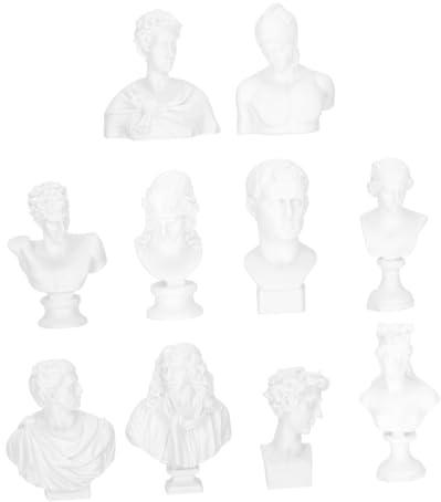 Toyvian 10piezas Modelo De Busto Estatua Humana De Resina y Figuras De Escayola para Decoración del Hogar Molde para Bricolaje Escultura De Retrato