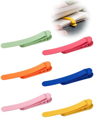 6 Pcs Automatische Lesezeichen, Silikon Lesezeichen zum Lesen, Silikon Bookmark, Automatic Bookmark für Kinder Frauen Männer, Lesezubehör