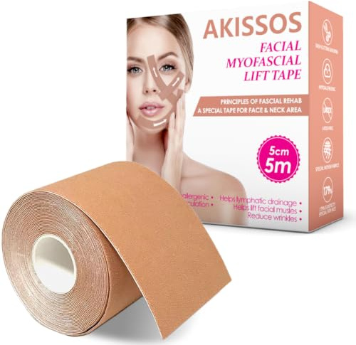 Akissos Gen II 3 in 1 Collagen Face Tape for Wrinkles Overnight, Anti Wrinkle Facial Patches for Sleep, Smile Lines, Forehead, Frown 11, Eye & Neck, Versatile Face Lift Tape for Women Men, 2.5cm*500cm
