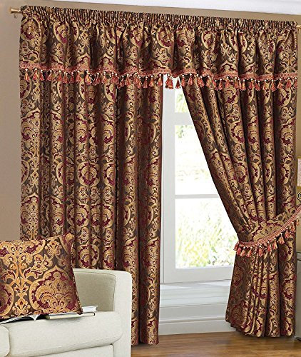 Online Bedding Store Fully Lined Pencil Pleat Heavy Chenille Georgia Curtains Pair (Curtains 90″x 108″ (228 x 274 cm))