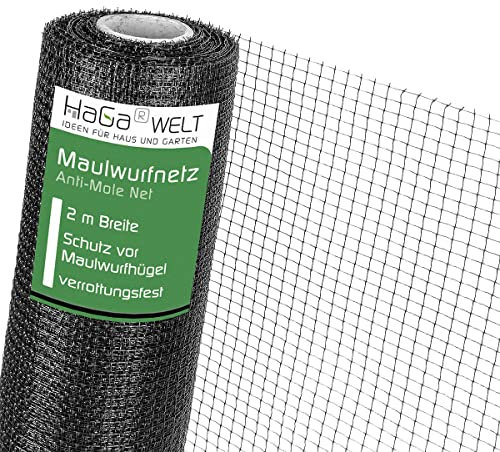 HaGa Maulwurfnetz - 2m Breite (Meterware) - Schutznetz gegen Maulwurf - effektives Maulwurf vertreiben unter Rasen & Rollrasen - Tierfreundlicher Maulwurf Vertreiber & Maulwurfschreck