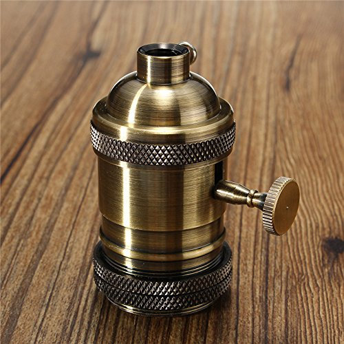 MASUNN E26/E27 Retro Vintage Edison Industrial Glühbirne Lampenhalter Sockel Mit Schalter-Bronze