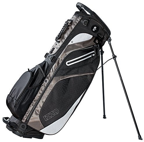 Izzo Golf Izzo Ultra-Lite Stand Golf Bag with Dual-Strap & Exclusive Features, Black/Gray