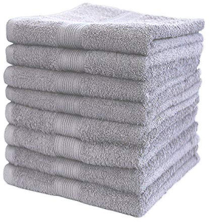 NatureMark 8er Pack Handtücher, 100% Baumwolle, 50 x 100 cm, Handtuch Set Silber grau