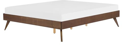 Bett mit hohen Beinen Lattenrost 160 x 200 cm Holzoptik dunkle Esche Berric
