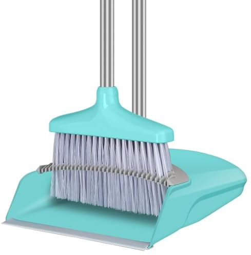 FGY Broom and Dustpan Set for Home, 36 Broom Dust Pan Set for Teen, Broom with Dustpan Combo Set for Home Kitchen Room Office Outdoor Indoor - 3L Capacity, 10 Great Edge
