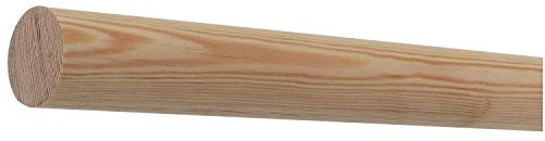 TIBU Kiefer Holz Handlauf Geländer 30-500cm Wandhandlauf Wand Treppe, Länge 3000 mm / 300 cm / 3,0 m und Endstück gekappt (sägerau)