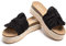 Sandali da donna con zeppa e punta aperta, altezza, 5,3 cm, colore nero, marrone, oro o leopardato, 36-42 UE, 2 nero., 38 EU