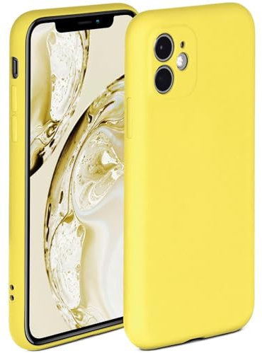 ONEFLOW Soft Case für iPhone 11 Hülle aus Silikon mit Kameraschutz, Silikonhülle mit erhöhtem Schutz fürs Display, Backcover Schutzhülle, weiche Handyhülle, Gelb
