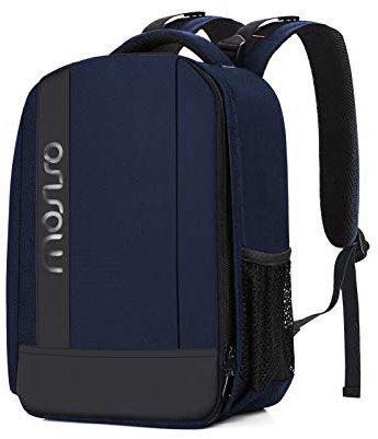 MOSISO Sac à Dos pour Appareil Photo, DSLR/SLR/Sans miroir Photographie Hydrofuge Tampon Rembourré Antichoc avec Inserts Modulaires&Trépied Support Compatible avec Canon,Nikon,Sony etc, Bleu Marin