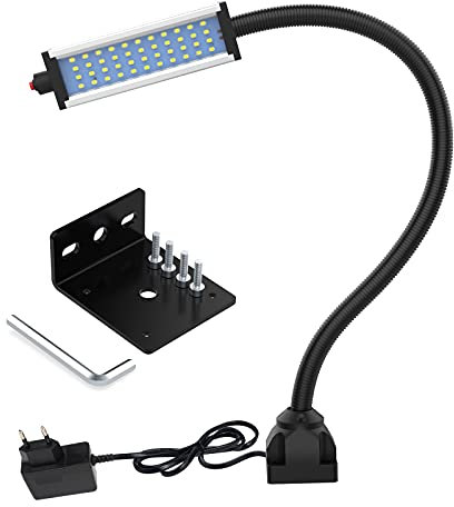 LED Schwanenhals Strahler Lampe, Arbeitslampe, LED Flexible Schwanenhals Arbeitsleuchte IP66 Wasserdicht 800 Lumen 120 Volt 44 Leds Schraubscheinwerfer für Werkzeugmaschinen