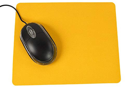 N-K Tapis de souris rectangulaire antidérapant pour ordinateur portable - 21,5 x 17,5 cm - Jaune - Qualité supérieure - Design pratique et durable