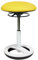 Topstar Sitness Bob, ergonomischer Sitzhocker, Arbeitshocker, Bürohocker mit Schwingeffekt, Sitzhöhenverstellung, Standfußring Alu, weiß lackiert, Stoffbezug, gelb