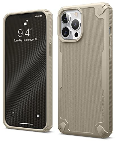 elago Armor Case Compatible with iPhone 13 Pro Max (6.7), Heavy-Duty Protective Case, Premium TPU, Carbon Fiber Texture, Tough Rugged Design, Full Body Protection, Shockproof Cover (Sand)