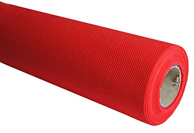 Rotolo Tovaglia Tessuto Non Tessuto Usa e Getta (80cm per 20 Metri) Tovaglia TNT Monouso, Alternativa Premium alla Tovaglia di Carta, Tovaglia Feste Compleanno, Tovaglia Natalizia (Rosso)