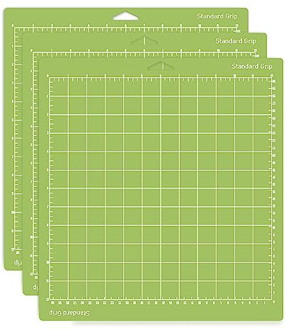 [3 Pack] Standard Grip Cutting Mat (12x12 Inch) for Cricut Maker and Cricut Explore Cutting Machines, Pefect for Heavy Cardstock, Patterned Paper, Vinyl, Iron-on