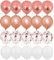 OTMVicor Metallic Rose Gold Balloons - 20pcs Rose Gold & White, 12in Confetti for Party