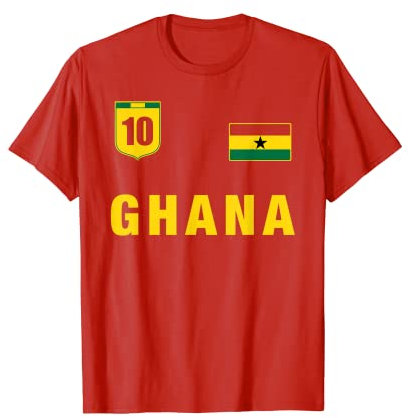 Ghana Fussball Team Fan Trikot Rot Ghana Outfit Design T-Shirt
