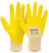 RODOPI LUBRIX Arbeitshandschuhe für Herren und Damen Nitril beschichtet Gummihandschuhe gelb Nitrilhandschuhe Ölresistent Handschuhe Gartenhandschuhe (12 Paar, 9)