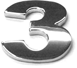 SolaDirect Chrome Letters Digits Numbers Signs Self Adhesive 3D Emblem Decal Badge Sticker for Car Van Home Decor - Digit 3