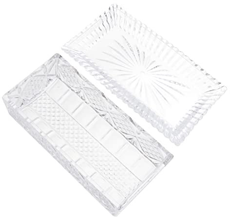 Caja de Vidrio para Almacenar Mantequilla Tapa Rectangular Material para Cocinas Fiestas Banquetes