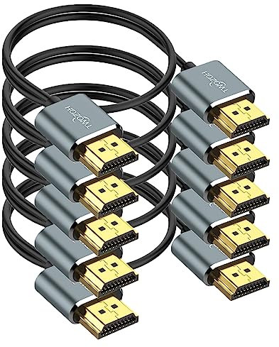 Twozoh Cavo HDMI 4K Ultra Sottile 0,5M 5 Pezzi, Flessibile Skinny HDMI 2.0 Cavi supporto 4K/60HZ 18gbps Laptop, Monitor, PS5, PS4, Xbox One, Fire TV