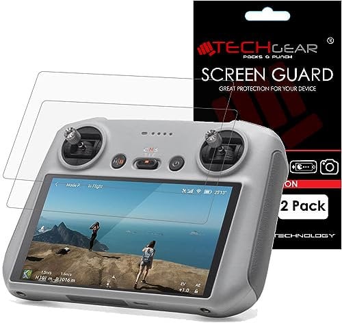 TECHGEAR 2 Pack Screen Protectors for DJI RC/DJI RC 2 Controller of DJI Mini 3 Pro - CLEAR LCD Screen Protector Film Guard Covers Compatible with DJI RC display of DJI Mini 3 Pro