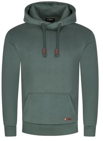 riverso Hoodie Herren Regular Fit RIVJulian Kapuzenpullover Pullover Cross-Over-Kragen Grün S, Größe:S, Farbe:Forest Green