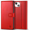 Kuafcase Compatible for iPhone 14 Plus Case with 4 Card Slots Magnetic Closure Kickstand Shockproof Protective Phone Case Compatible for iPhone 14 Plus - Red