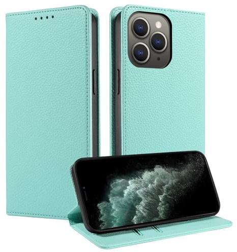 FERLAN Cover compatible with iPhone 11 Pro Max Case Leather Wallet Book Flip Folio Stand View Magnetic Closure with Card Slots Cover PU Leather Wallet Case (green)