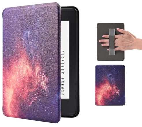 Kindle Hülle 11. Generation 2022 mit Magnetisch, 6 e-Reader Case Cover e-Reader, Leichte Kindelhülen Schutzhülle mit Auto Schlaf/Wach Funktion und Handschlaufe Smart Cover Aurora Starry Sky