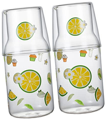 Cabilock 2 Juegos bebida para vasos claros jarra de garrafas de noche junto a la cama tetera pava recipiente para beber agua jarra junto a la cama escritorio taza de olla