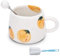 SHENDONG Keramik Kaffeebecher mit Löffel und Tasse Pinsel, handgemachte nette kreative Obst Tasse Design für Büro und Zuhause, 12.3 oz/350 ml Neuheit Tasse für Kaffee Milch Tee,Geschenk (Persimmon)