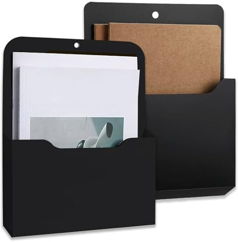 Porte Documents Magnétiques,2 Pièces Porte-Papier Magnétique Porte-Documents, Papiers A4 Porte-Lettres, Aimant, Organiseur, Porte-Journaux Magnétique Mural, Pour Tableaux Blancs, Réfrigérateur, Noir