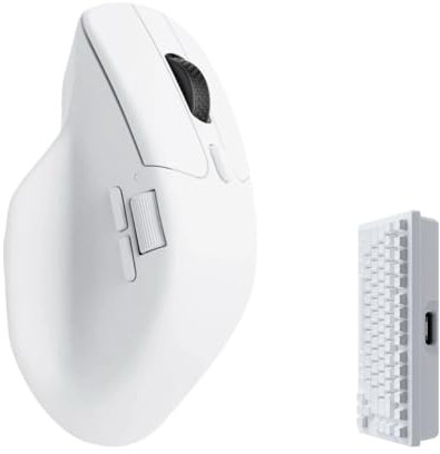 Keychron M6 4000 Hz Kabellose optische Maus Bluetooth 5.1/2.4 GHz/USB, Leichtgewicht 78g, programmierbar, PixArt 3395 Sensor mit bis zu 26K DPI/ 650 IPS für Windows Mac Linux - Weiß