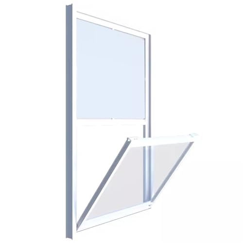 XILYZMO Schiebefenster Kippfenster, Weißes Flächenbündiges Schuppenfenster, Aluminium- Schiebefenster Mit Gehärtetem Glas, Verkaufsfenster In Sondergröße Flügelfenster(45X100CM)