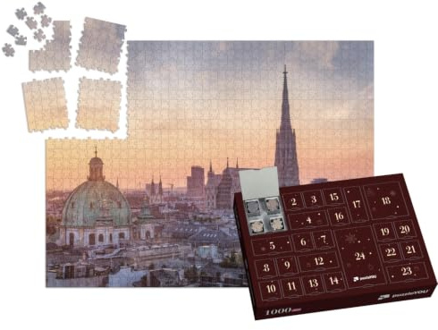 puzzleYOU: Puzzle-Adventskalender | „Wiener Skyline mit Stephansdom, Österreich“ – aus der Puzzle-Kollektion Österreich
