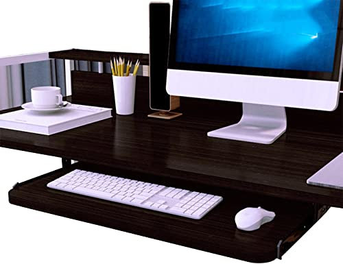 Adjustable Keyboard Tray for Under Desk Ergonomic Keyboard Drawer Wood Tray Holder Sitting Comfortably Increase Available Desk Space Hidden Design 54/60/70x27cm