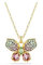 Swarovski Pendentif Idyllia, Tailles variées, Pavé, Papillon, Multicolore, Placage de ton or