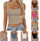 HAOLEI Womens Tank Tops Cropped Gym Vest Tops Ladies Square Neck Ribbed Sleeveless Tshirts Casual Sports Tunic Tops Camisoles Plain Blouses Basic Tee Summer Cami Tops Tanks UK Clearance