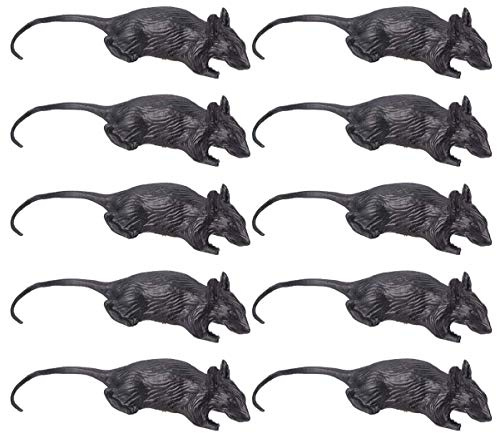 UPKOCH 10 Stück Halloween Simulation Maus, Realistische Spielzeug Ratte | Schwarze Kunststoff Mäuse Deko für Gruselige Partys Requisiten Scherzartikel Horror Dekoration Set Streich Zubehör
