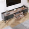 Meuble TV avec Deux Tiroirs, Banc TV Bas, Panneau Bas avec Deux Portes Coulissantes, H58/L160/B40 Cm, Bois et Noir