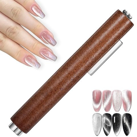 3-in-1 Cat Eye Magnet, Magnet Nagellack für Gellack & Nailart, Vielseitiges Magnetwerkzeug mit Holzgriff (Hochwertige Ausführung)