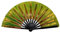 Silver Holographic Rave Hand Fan Glitter Large Folding Clack Handheld Fan PVC Laser Festival Fan Chinese Hand Fans for Wedding Birthday Dancing Music Night Club Rave Festival Cosplay Party (Gold)