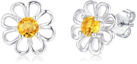 Lynizo Ohrstecker Silber 925, 925 Sterling Silber Blumen Stecker Ohrringe | Hypoallergene Gänseblümchen/Kirschblüten Ohrstecker für Damen, Klein Schlafen Knorpel Ohr Stecker, Süß Schmuck für Mädchen