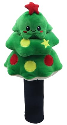 Housse de pilote pour clubs de golf, couvre-chefs de Noël pour bois de golf – Housse en peluche pour Mallet hybride de voyage en plein air, pratique quotidienne – Pour golfeurs femmes et hommes