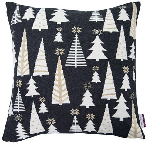 TOM TAILOR Weihnachtskissen Weihnachtsbaum – Strickoptik – Kissenbezug Weihnachten – Winter Weihnachtsmotive – Deko Kissenbezuge 50x50cm kuschelig, weich, für Sofa Bett & als Geschenkidee
