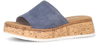 Gabor Damen Pantoletten, Frauen Clogs, Pantoletten,Derby,Silber,rosa,grau,beige,Lack,braun,klassisch,modisch,gesund,Jeans (S.Kork),39 EU / 6 UK